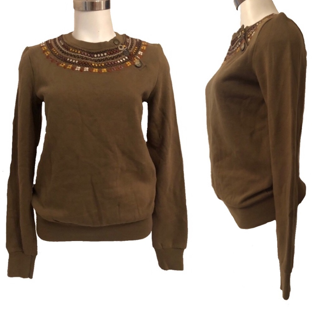 Paper Denim Cloth Sweatshirt Top NWT